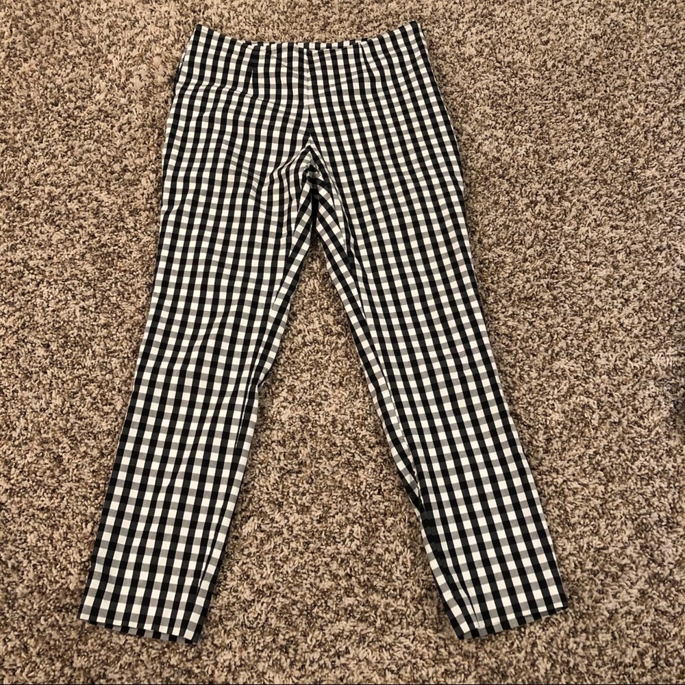 Black and white cigarette pants